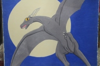Dragon Flying Across the Full Moon